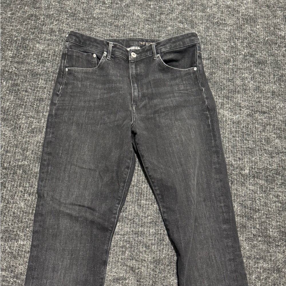 DENIM & CO. Black Denim Jeans Button Detail